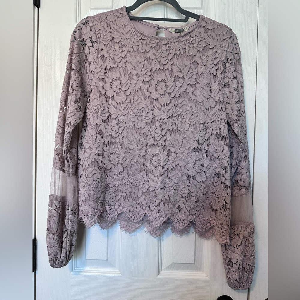 Gimmicks by BKE Long Sleeve Blouse Light Pink Size Small